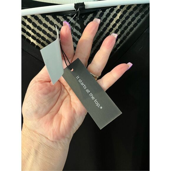 Cable & Gauge Black 3/4 Sleeve Mesh Top Tunic sz 1X NWT - Picture 4 of 8